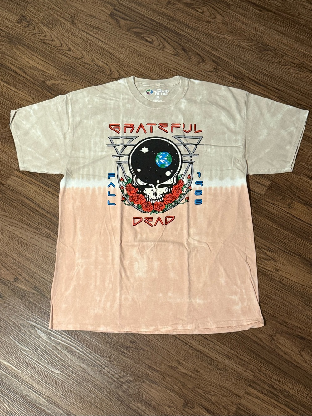 Liquid Blue x Grateful Dead Men's Space Face 88 Tri-Color Tie-Dye Graphic Tee XL